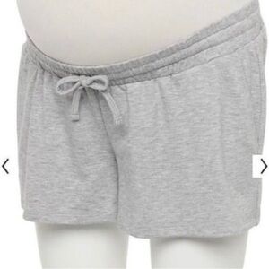 Maternity under belly a glow heathered gray XXL lounge shorts women ladies